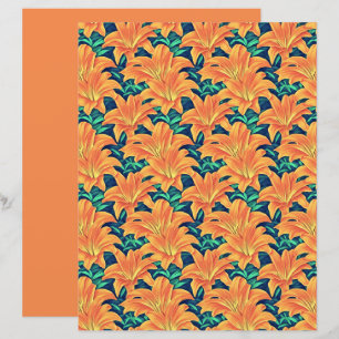 Orange dagliljor med gröna blad