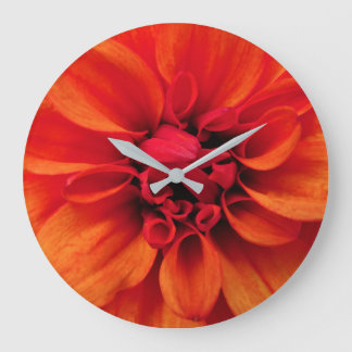Orange Dahlia Acrylic Wall Clock Stor Klocka