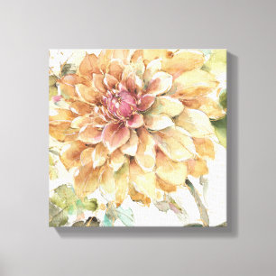 Orange Dahlia Canvastryck