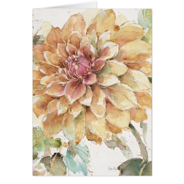 Orange Dahlia Hälsningskort (Framsidan)