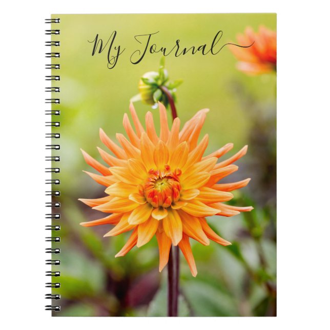 Orange Dahlia Journal bärbar dator Anteckningsbok (Framsidan)