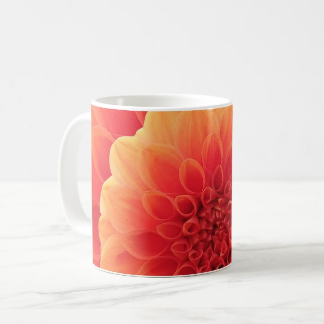 Orange Dahlia Kaffemugg (Framsida vänster)