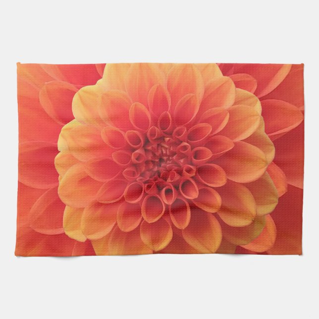 Orange Dahlia Kökshandduk (Horisontell)