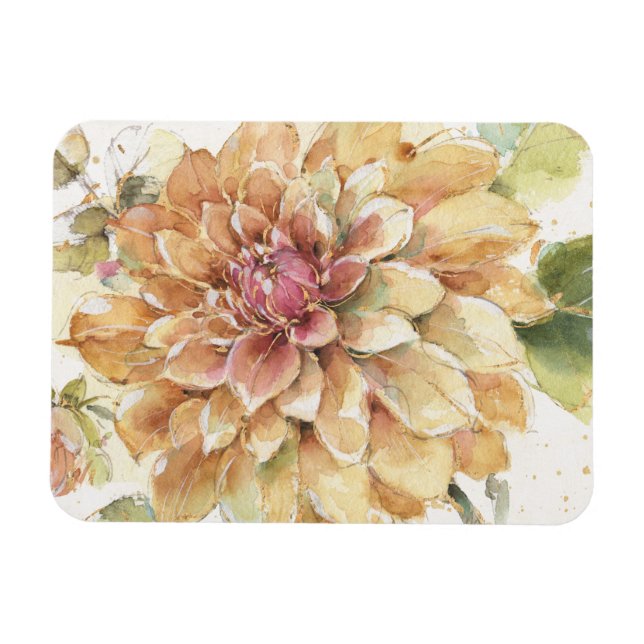 Orange Dahlia Magnet (Horisontell)