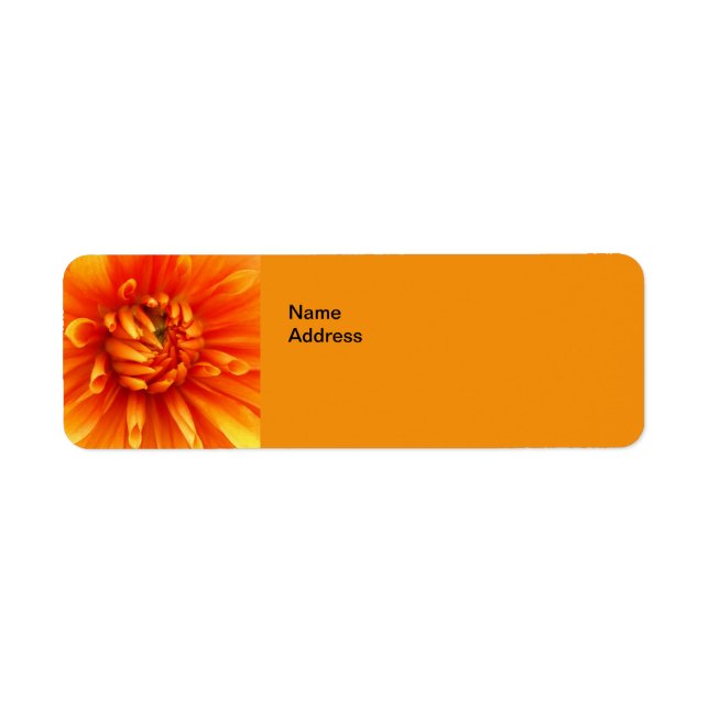 Orange Dahlia Returetiketter Returadress Etikett (Framsidan)