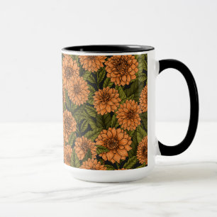 Orange Dahlia-trädgård Mugg