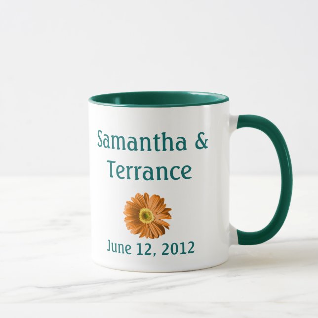 Orange Daisy Anpassadet Flower Mugg (Höger)
