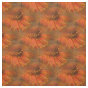 Orange Daisy BLOMMA Art Mönster Tyg