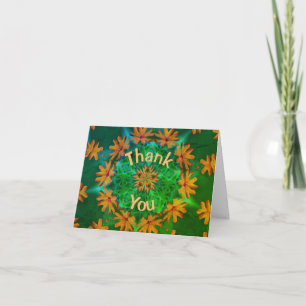 Orange Daisy Blommor Kaleidoskop Tack för ditt kor Kort