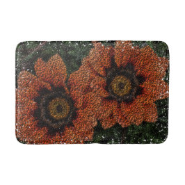 Orange Daisy Bollar Bath Mat Badrumsmatta