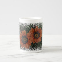 Orange Daisy Bollar Bone China Mugg