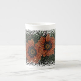Orange Daisy Bollar Bone China Mugg Benporslin Mugg