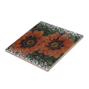 Orange Daisy Bollar keramik Tile Kakelplatta