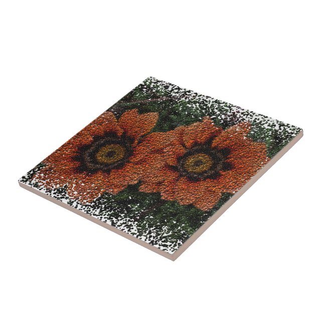 Orange Daisy Bollar keramik Tile Kakelplatta (Sidan)