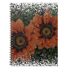 Orange Daisy Bollar Spiral bärbar dator Anteckningsbok