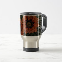 Orange Daisy Bollar Thermal Mugg
