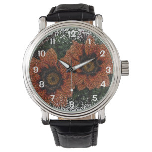 Orange Daisy Bollar Watch Armbandsur