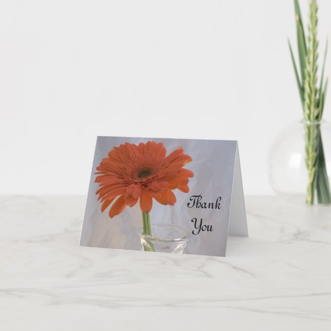 Orange Daisy Bröllop Bridesmaid Tack Kort (Framsida)