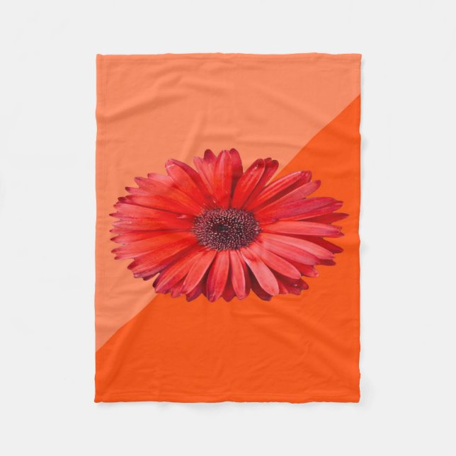 Orange Daisy Colorblock  Fleecefilt (Framsidan)