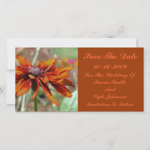 Orange Daisy Flower Bröllop spara datum Datumet