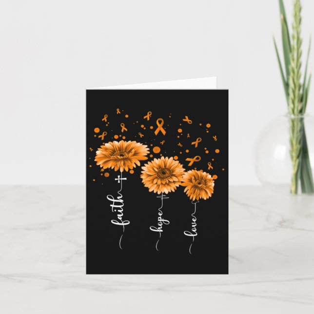 Orange Daisy Flower Leukemia Awareness Kort (Framsida)