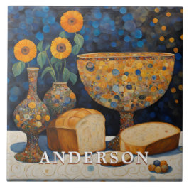 Orange Daisy Flower Vas still Life Kakelplatta