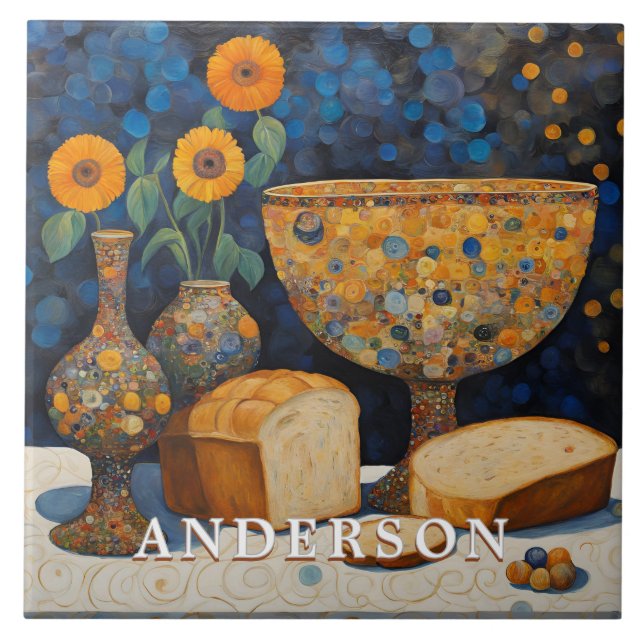 Orange Daisy Flower Vas still Life Kakelplatta (Framsidan)
