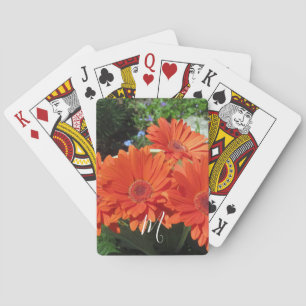 Orange Daisy Foto Monogram Classic-spelkort Casinokort