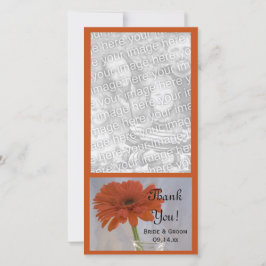 Orange Daisy i Vas Bröllop Tack-fotokort Tack Kort