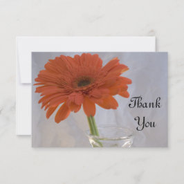 Orange Daisy i Vas Flat Tackkort Tack Kort
