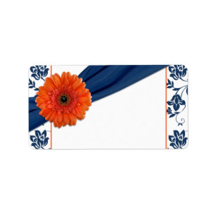 Orange Daisy marinens marschskadeår Bröllopet Blan Adressetikett