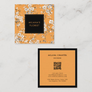 Orange Daisy Modern Trendig Blomma Florist Fyrkantigt Visitkort