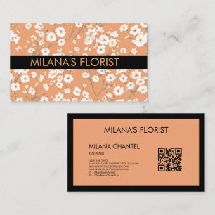 Orange Daisy Modern Trendig Blomma Florist Visitkort
