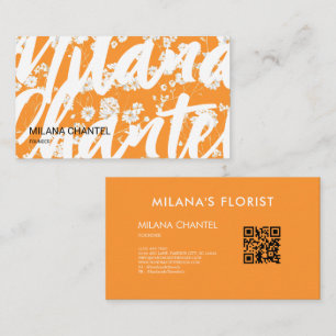 Orange Daisy Modern Trendig Blomma Florist Visitkort
