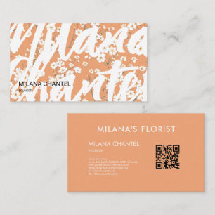Orange Daisy Modern Trendig Blomma Florist Visitkort