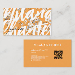 Orange Daisy Modern Trendig Blomma Florist Visitkort