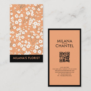 Orange Daisy Modern Trendig Blomma Florist Visitkort