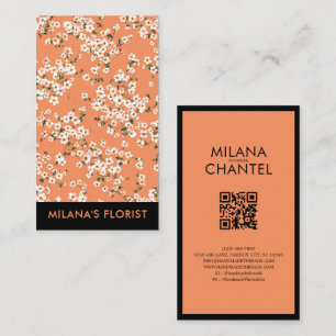 Orange Daisy Modern Trendig Blomma Florist Visitkort