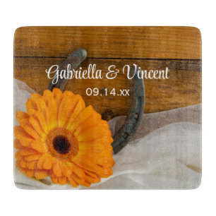 Orange Daisy och Horseshoe Land Westerna Bröllop