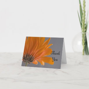 Orange Daisy på Grått Bröllop Bridesmaid Tack Kort