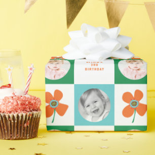 Orange Daisy Pop Flower Chic Birthday Photo Gift Presentpapper