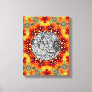 Orange Daisy Ram Skapar ditt eget foto Canvastryck