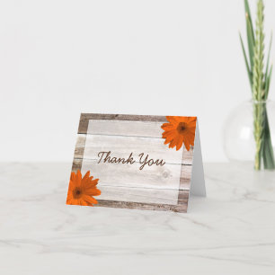 Orange Daisy Rustic Barn Wood Tack Kort