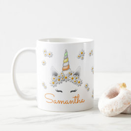 Orange Daisys Unicorn Princess Krona Kaffemugg