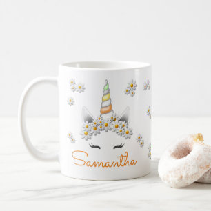 Orange Daisys Unicorn Princess Krona Kaffemugg