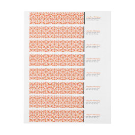 Orange Damask Pattern Studenten Etikettband