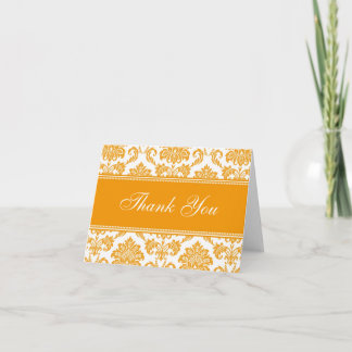 Orange Damask Tacksamhetskort Tack Kort