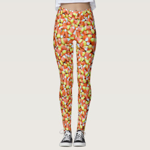 Orange damasker för Halloween höstcandy corn Leggings