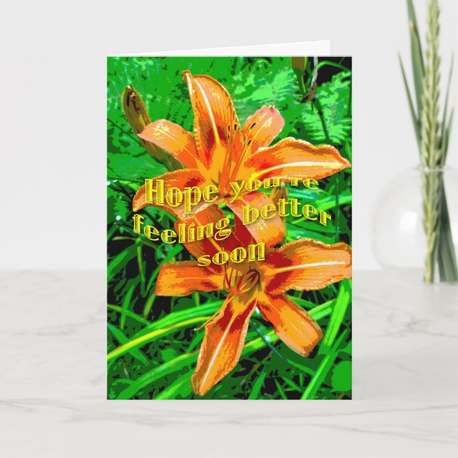 Orange Daylily känner bättre kort inom kort (Framsida)
