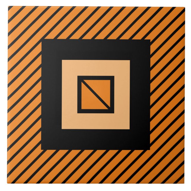 Orange Deco Zebra Tile Kakelplatta (Framsidan)